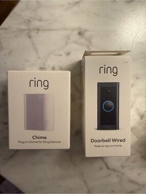 NWT Ring Doorbell Wired Camera, Chime, and Indoor Cameras BUNDLE